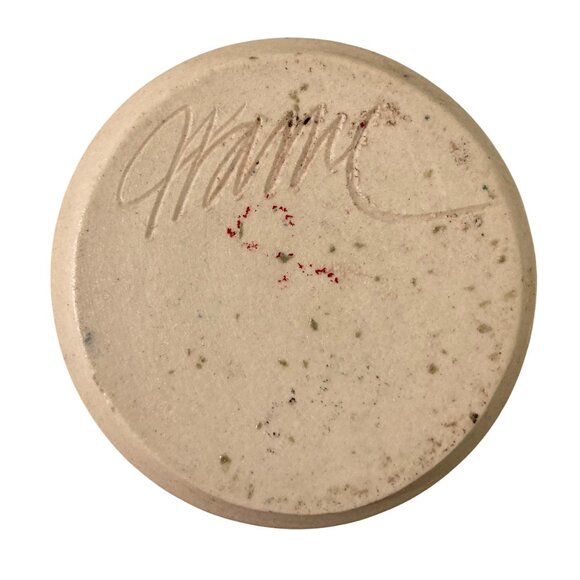 Signed Studio Art Pottery Hand Painted Iris Vase - Picture 5 of 7